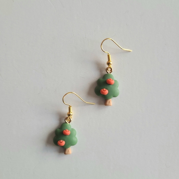 Apple Tree Clay Earrings - Picture 2 of 5